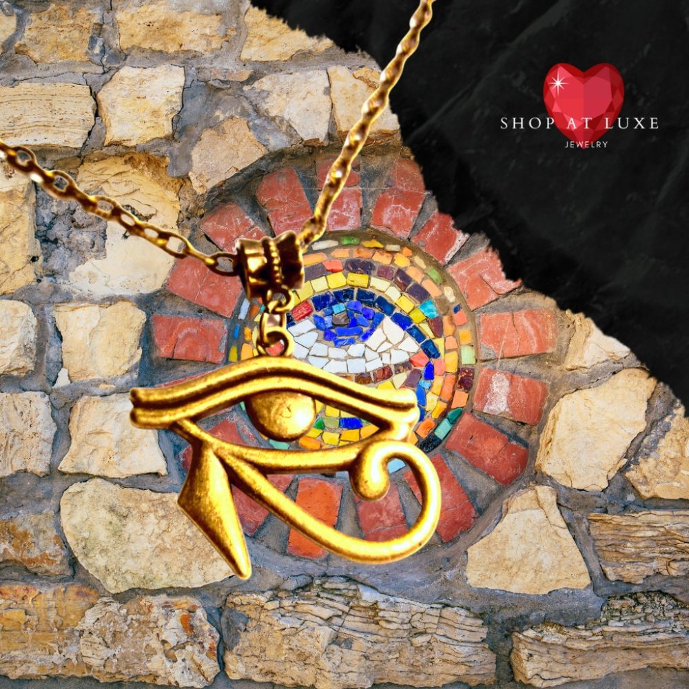Antique Bronze Eye Of Horus Necklace